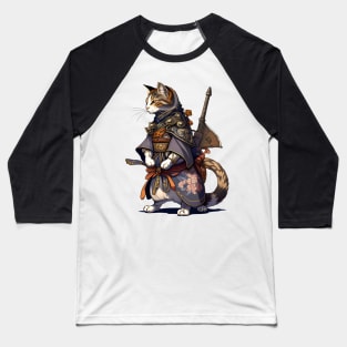 Japanese Cat Samurai Katana Catana - Love Cats Baseball T-Shirt